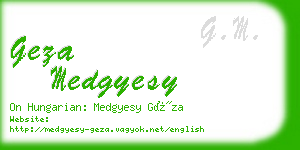 geza medgyesy business card